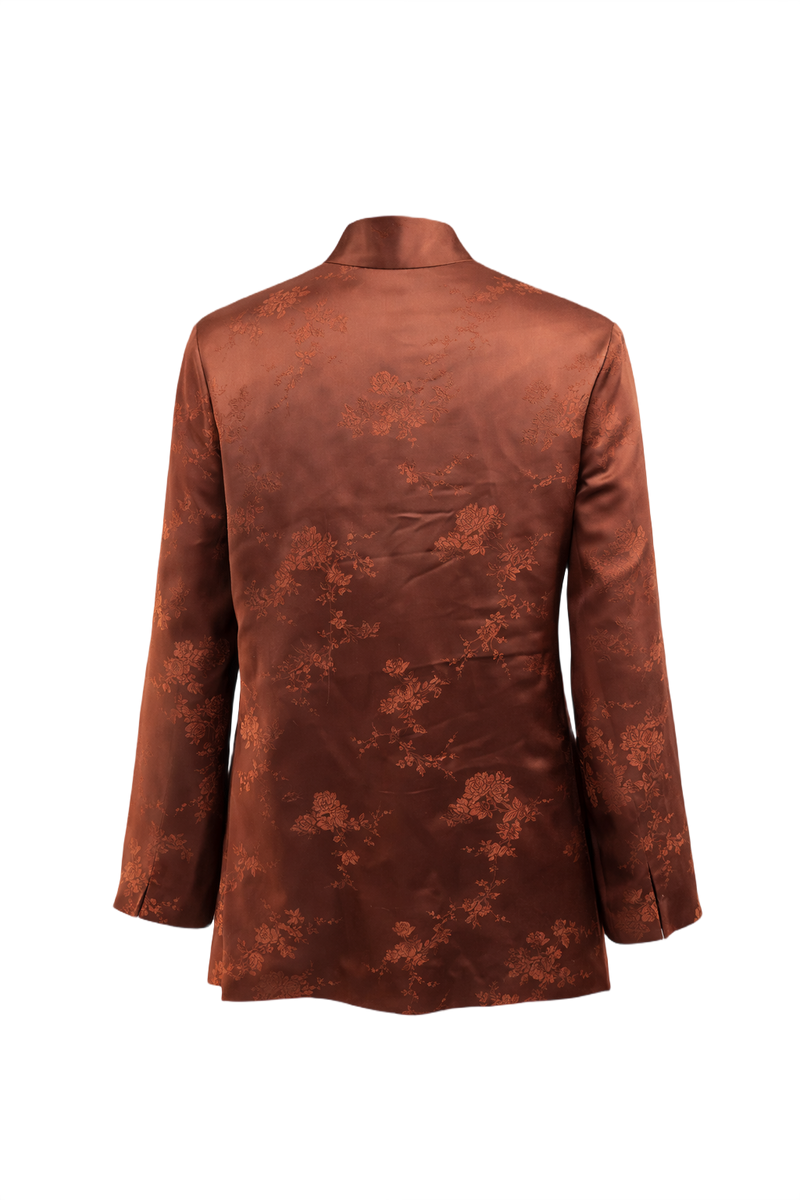 1980s Dusty Rose Silk Jacket - Back View