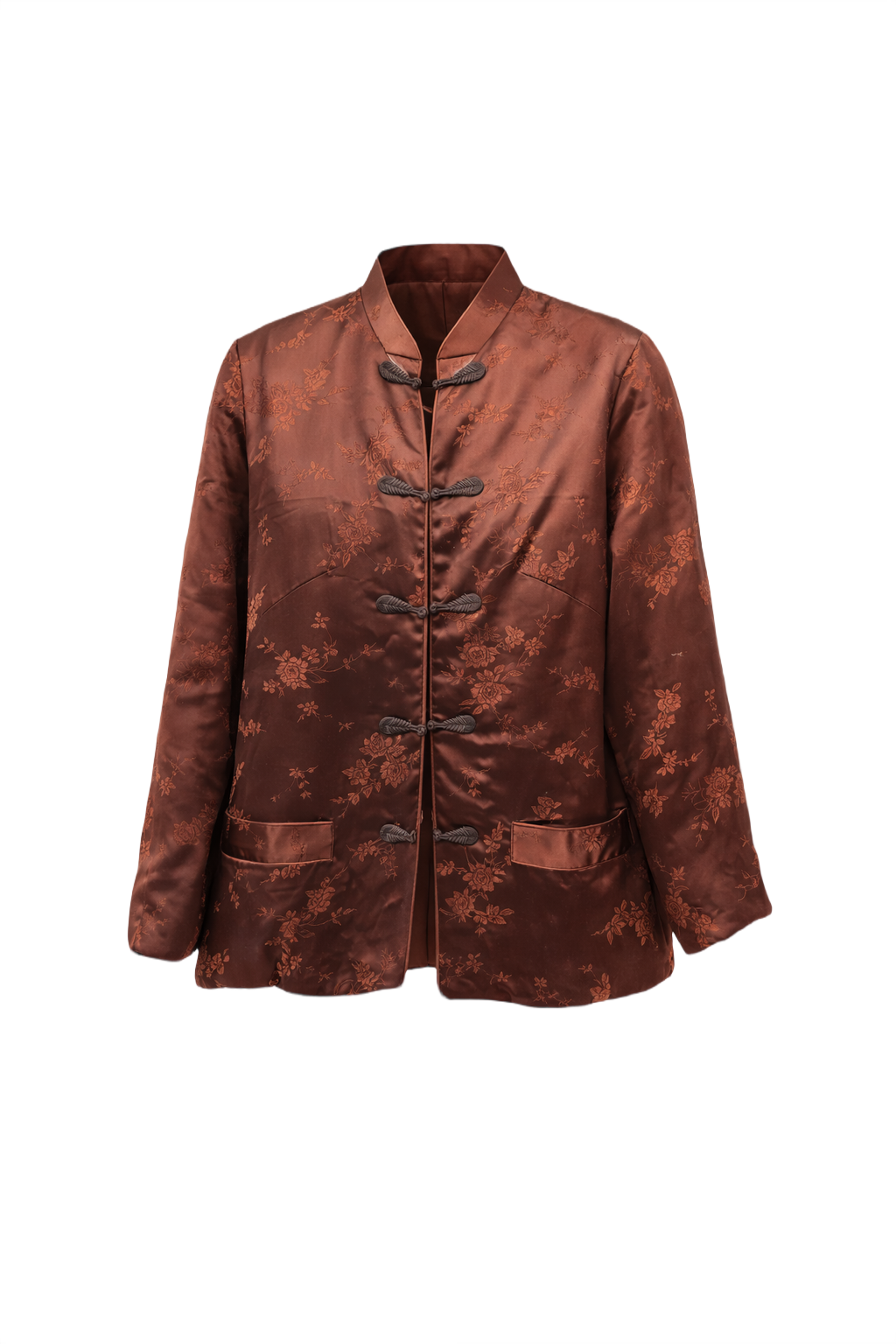 1980s Dusty Rose Silk Jacket - Front View