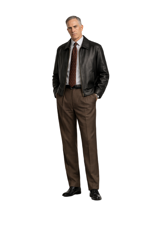 1990s Black Leather Jacket - Model