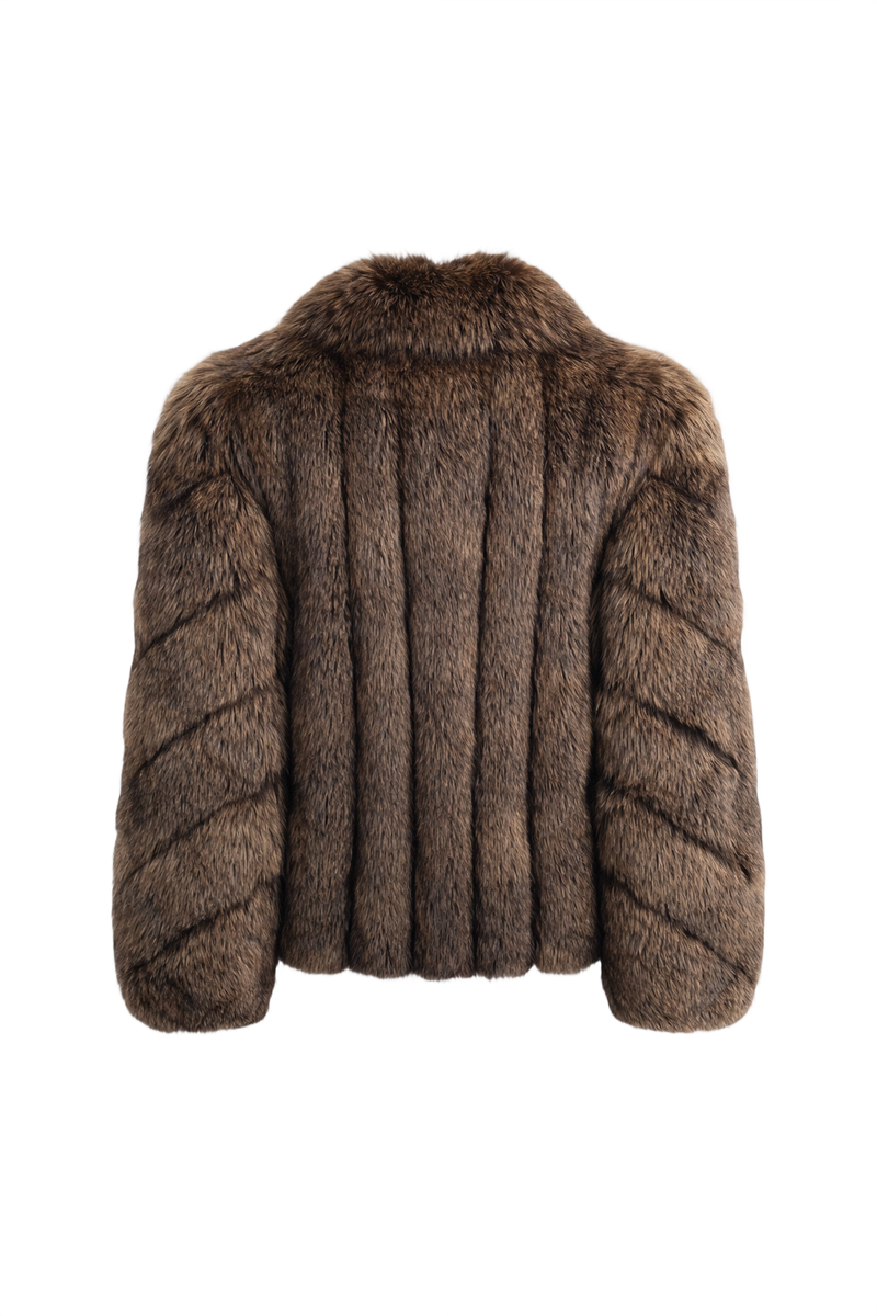 1980s Brown Fur Coat - Back View