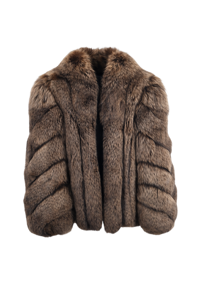 1980s Brown Fur Coat - Front View