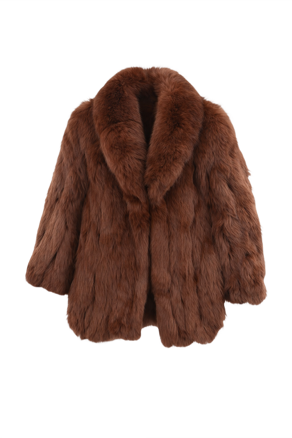 1980s Brown Fur Coat - Front View