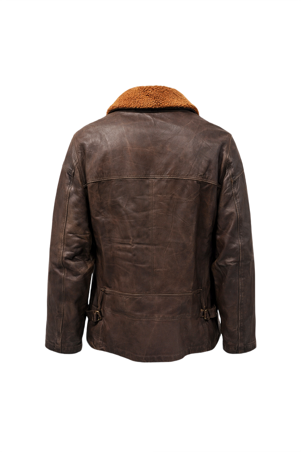 1970s Brown Leather Yves Saint Laurent Jacket - Back View