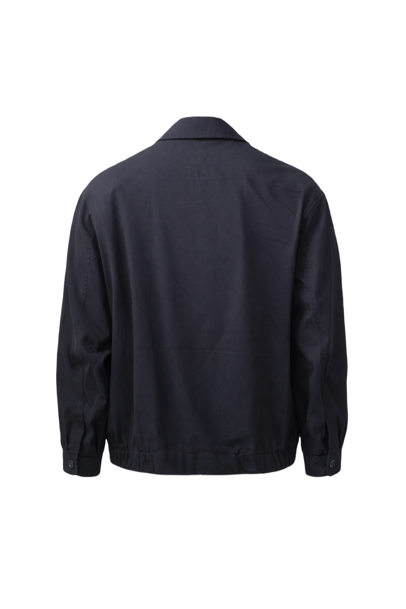 1990s Navy Blue Cotton Jacket - Back View