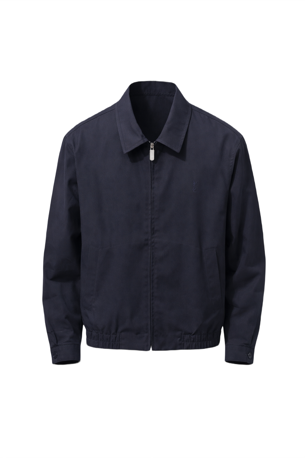 1990s Navy Blue Cotton Jacket - Front View