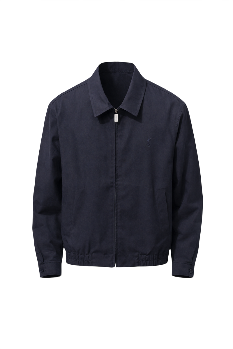 1990s Navy Blue Cotton Jacket - Front View