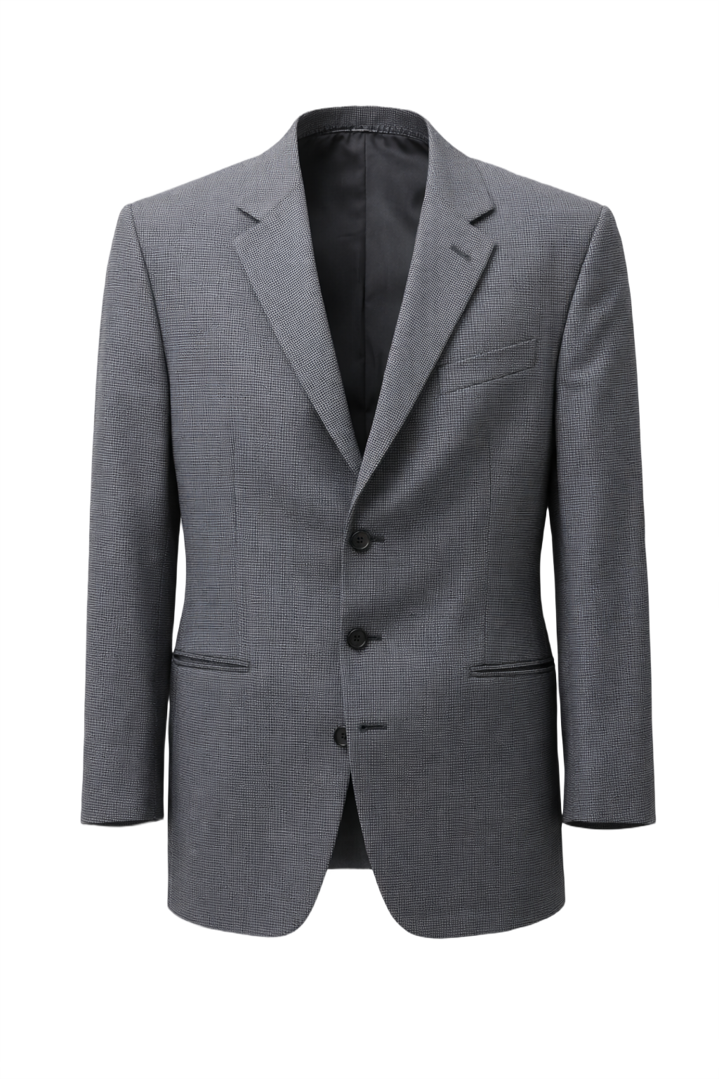 1990s Grey Wool Blazer - Front View