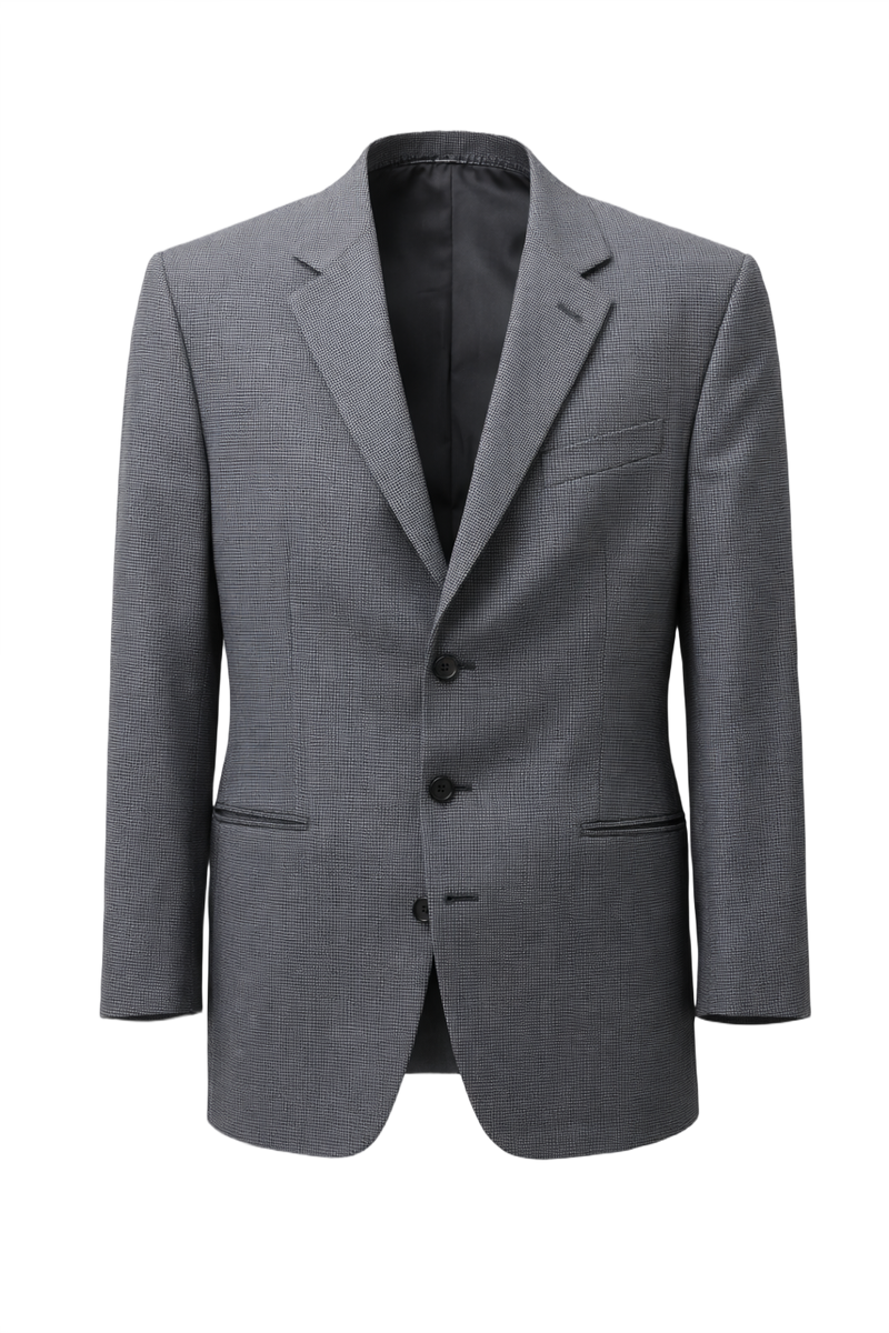 1990s Grey Wool Blazer - Front View