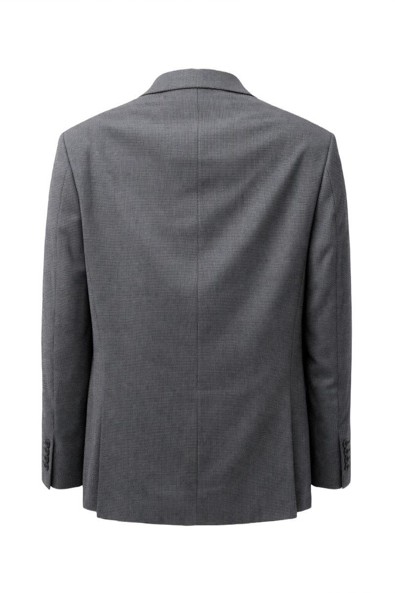 1990s Grey Wool Blazer - Back View