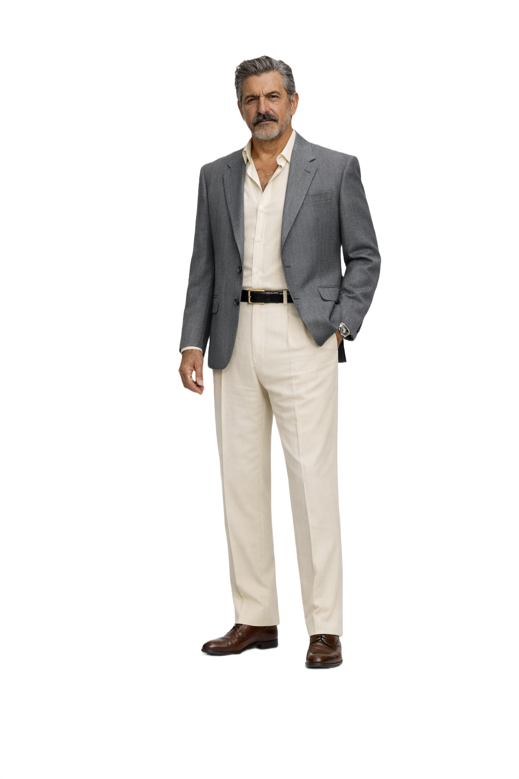 1980s Gray Wool Blazer - Model