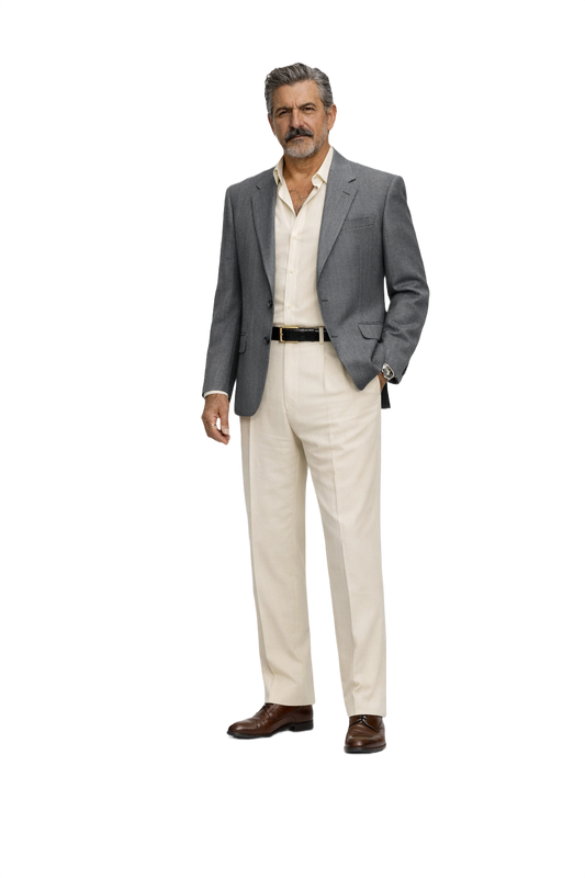 1980s Gray Wool Blazer - Model