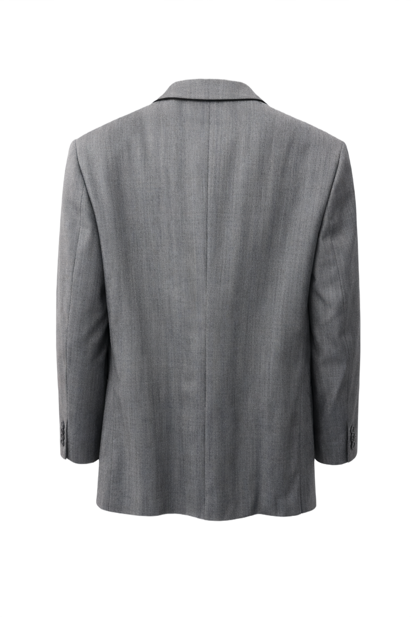 1980s Gray Wool Blazer - Back View