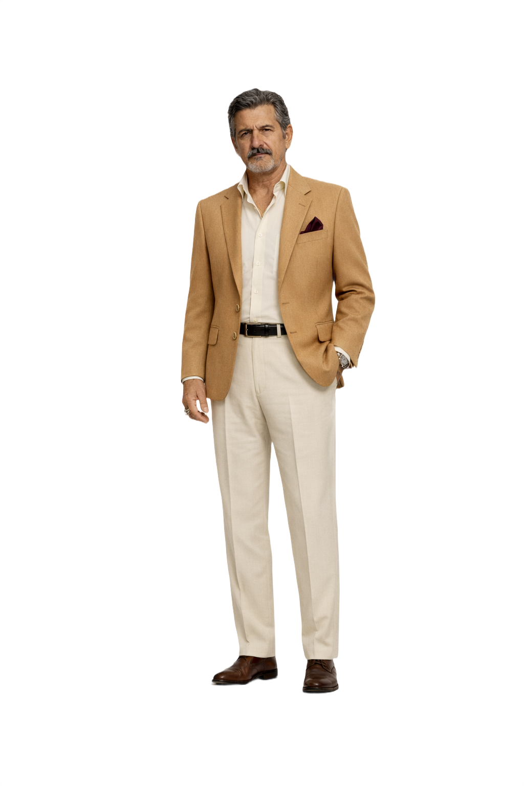 1980s Beige Wool Blazer - Model