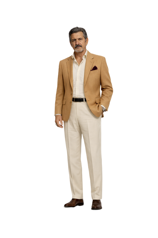 1980s Beige Wool Blazer - Model