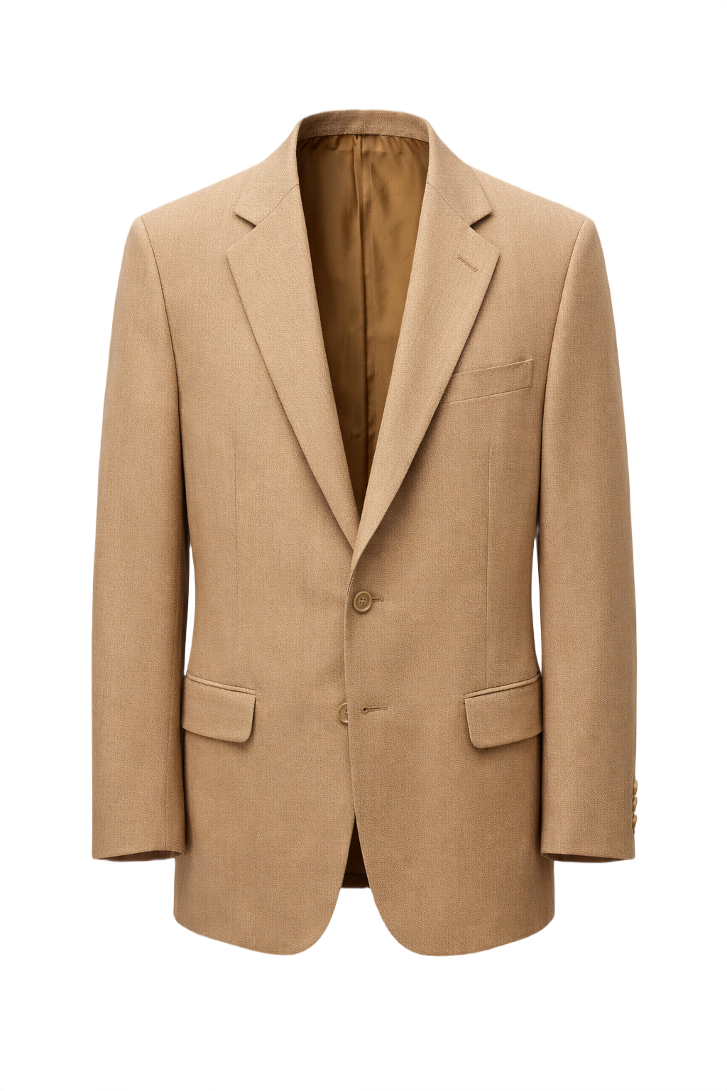 1980s Beige Wool Blazer - Front View