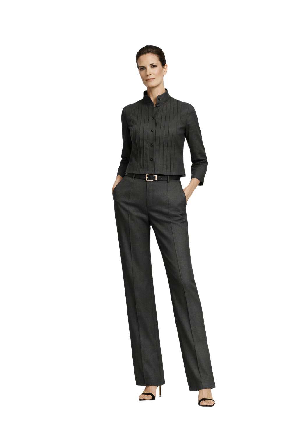 1990s Black Silk Shirt - Model