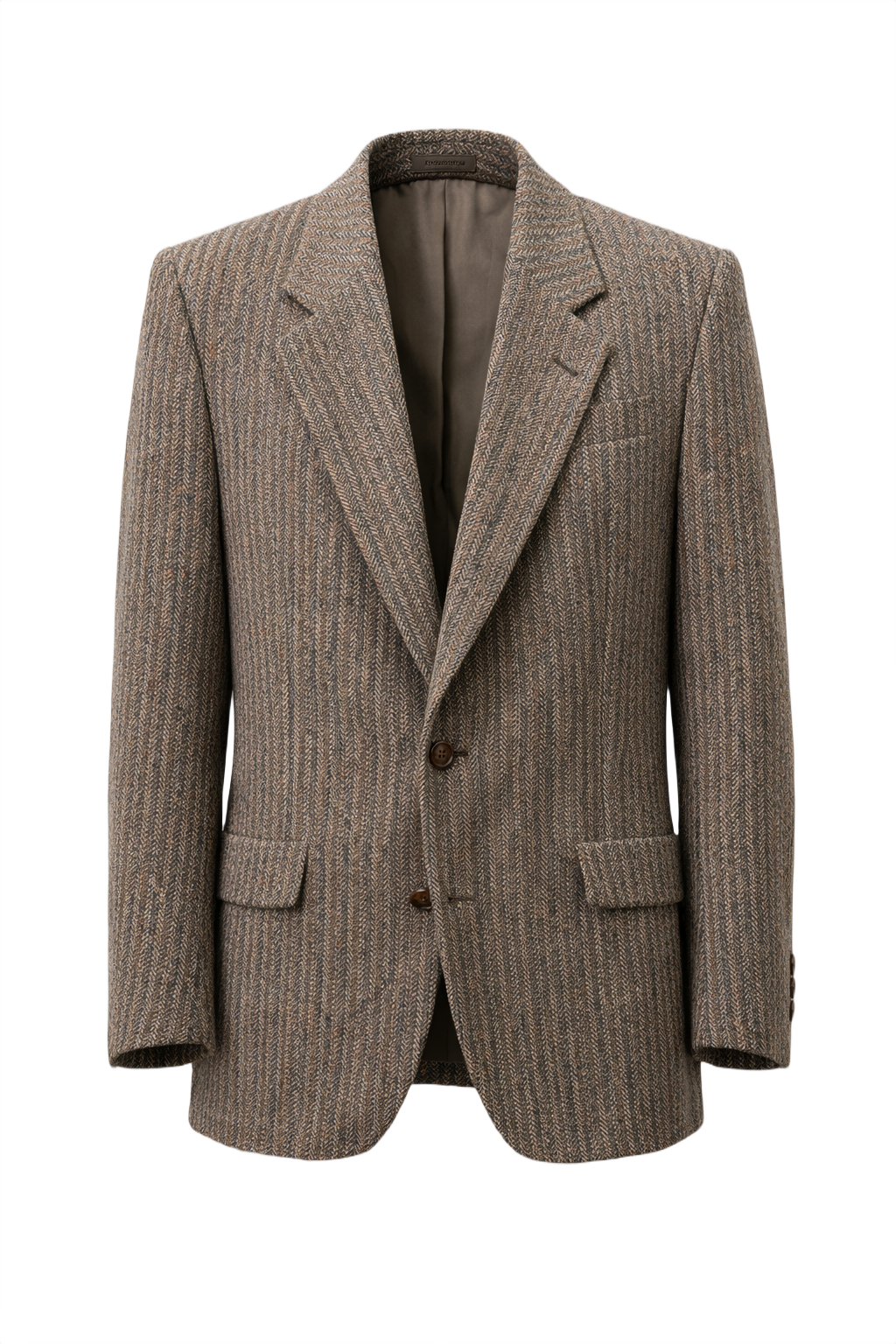 1980s Brown Wool Blazer - Front View