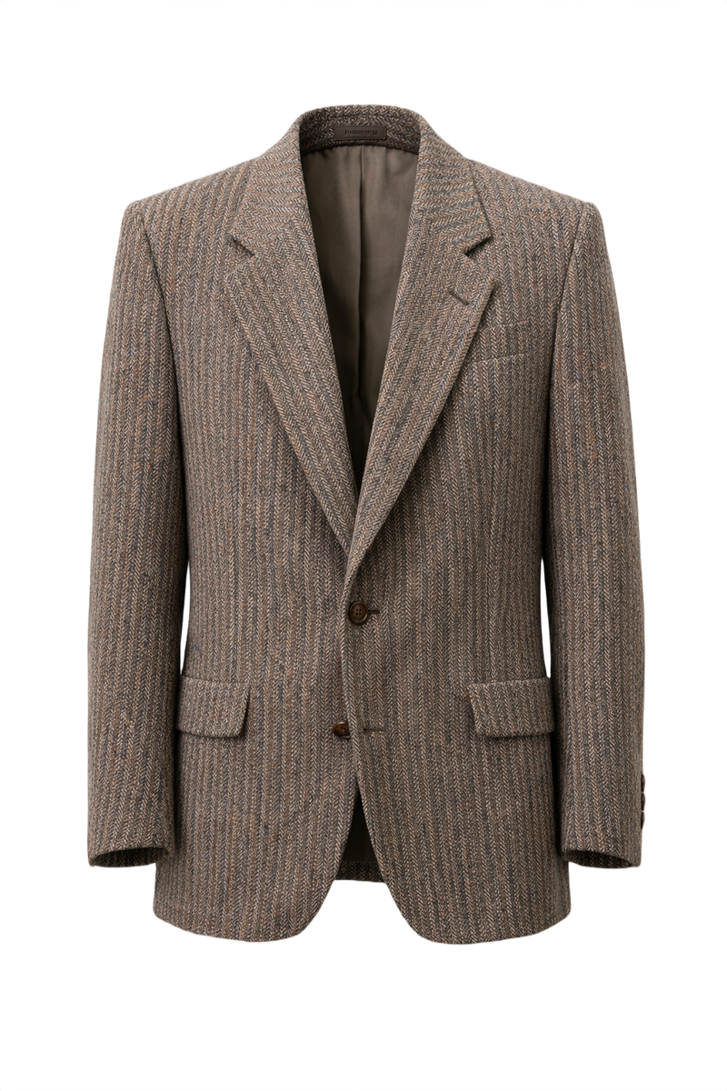 1980s Brown Wool Blazer - Front View