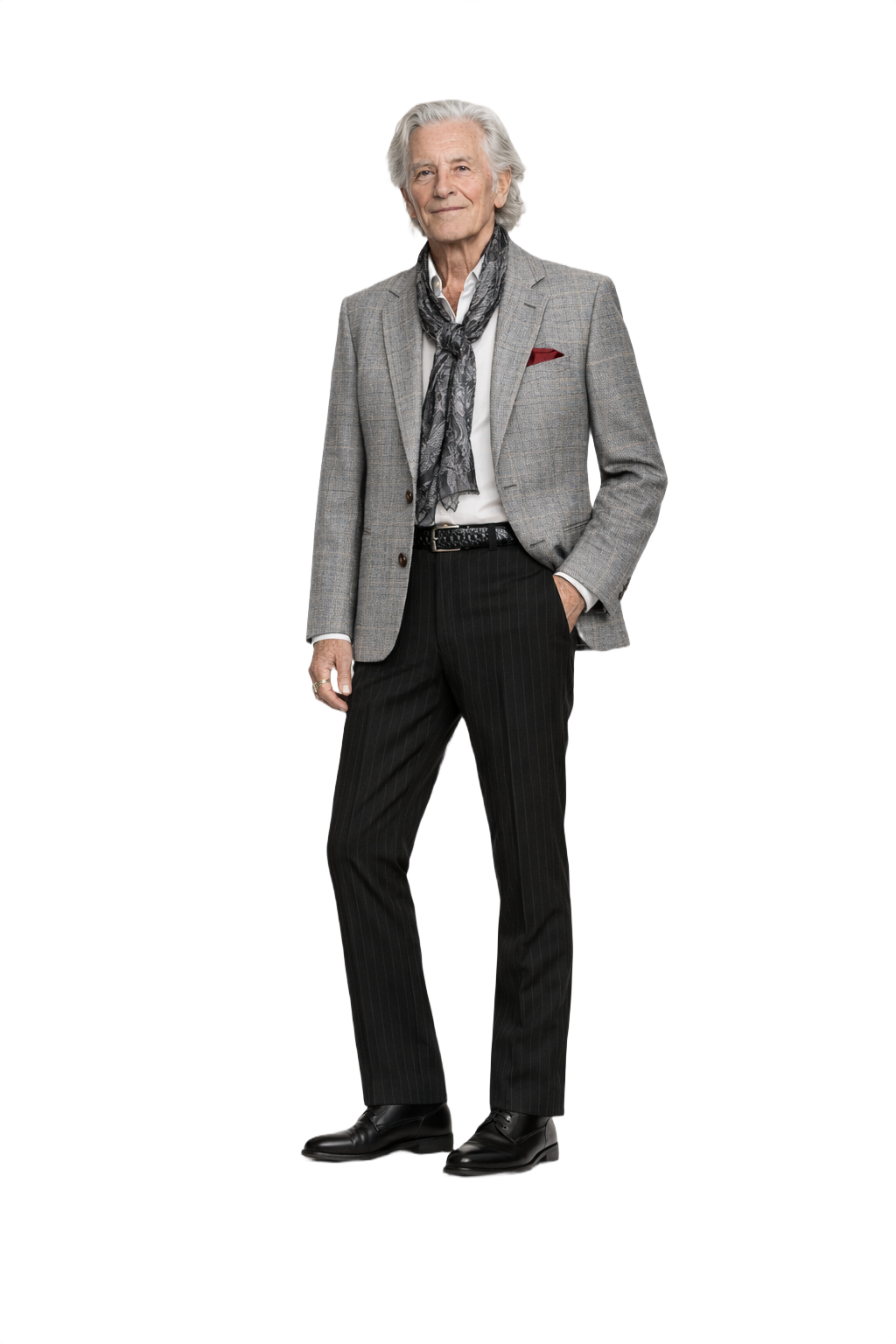 1970s Grey Wool Blazer - Model