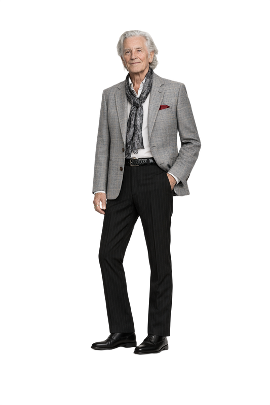 1970s Grey Wool Blazer - Model