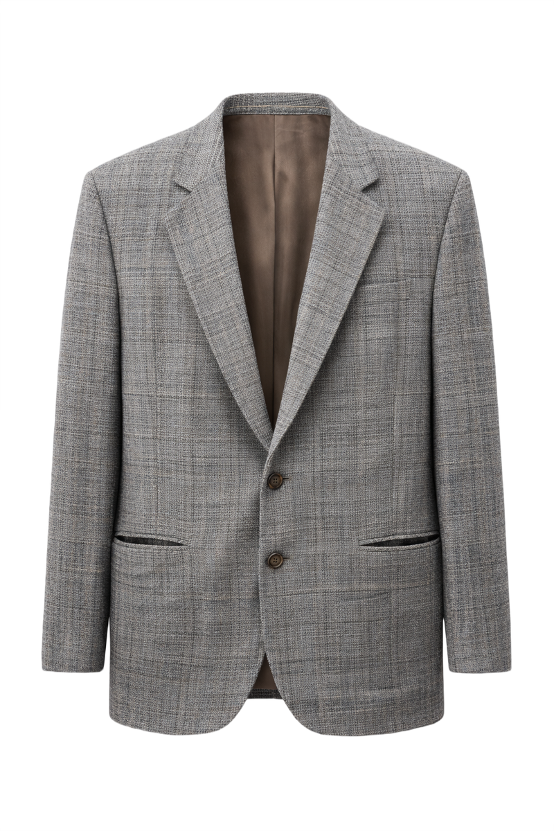 1970s Grey Wool Blazer - Front View