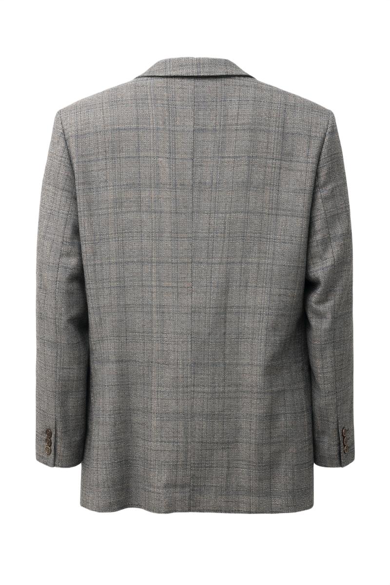 1970s Grey Wool Blazer - Back View