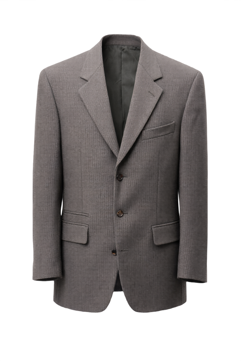 1980s Gray Wool Blazer - Front View