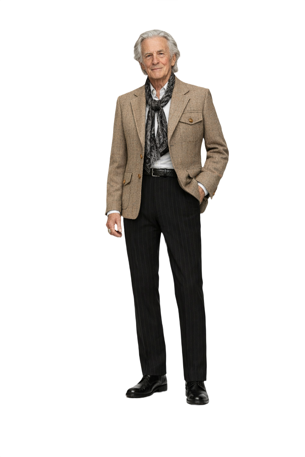 1970s Taupe Brown Wool Blazer - Model