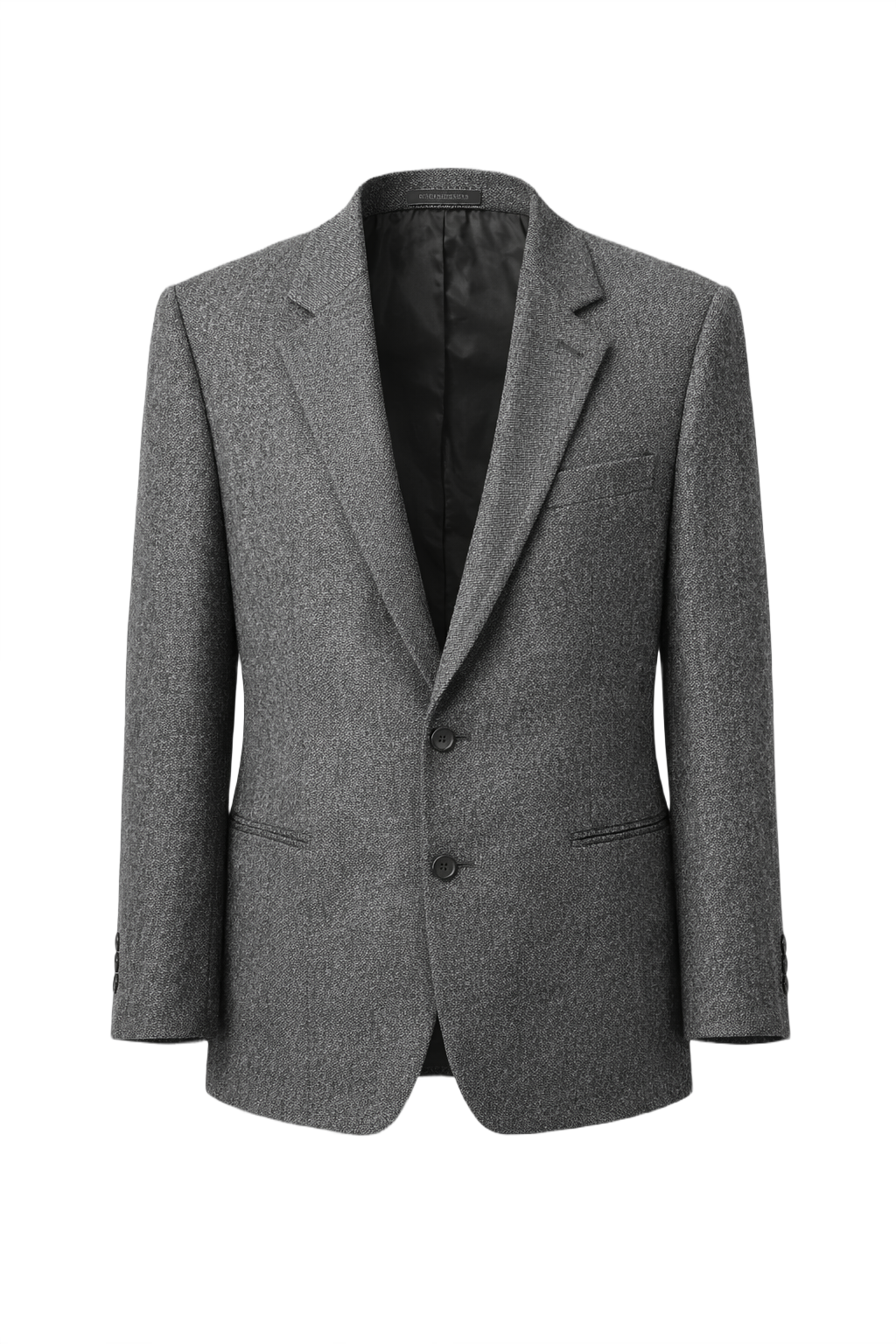 1970s Charcoal Grey Wool Blazer - Front View