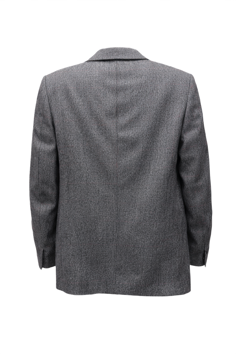1970s Charcoal Grey Wool Blazer - Back View