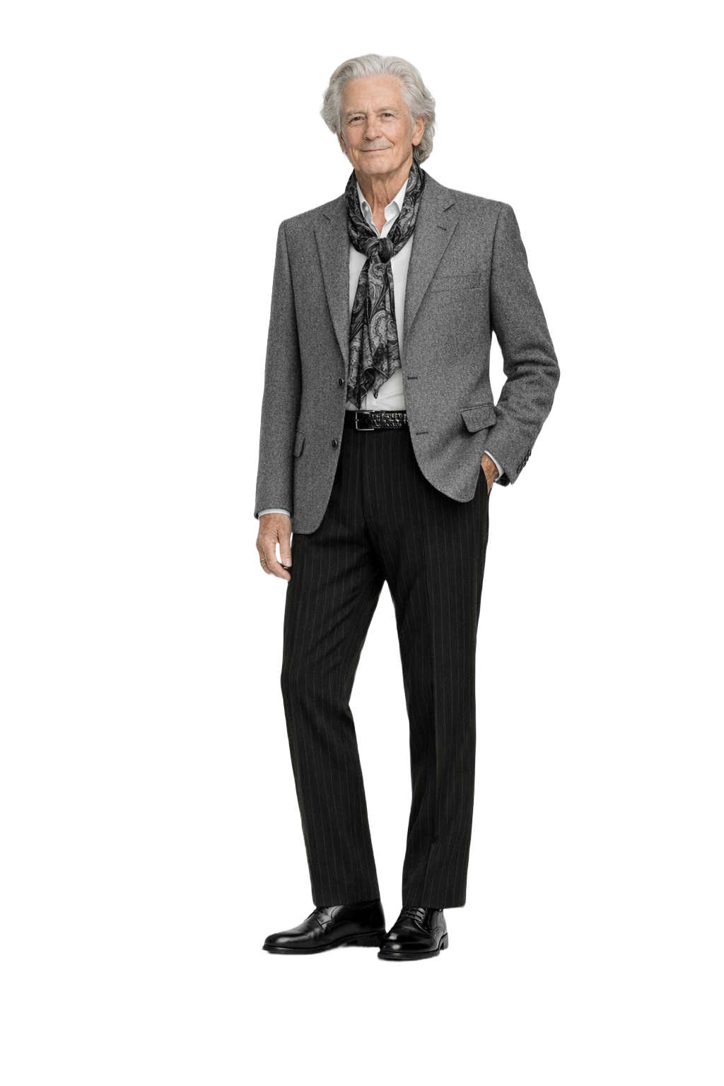 1970s Charcoal Grey Wool Blazer - Model