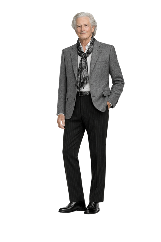 1970s Charcoal Grey Wool Blazer - Model