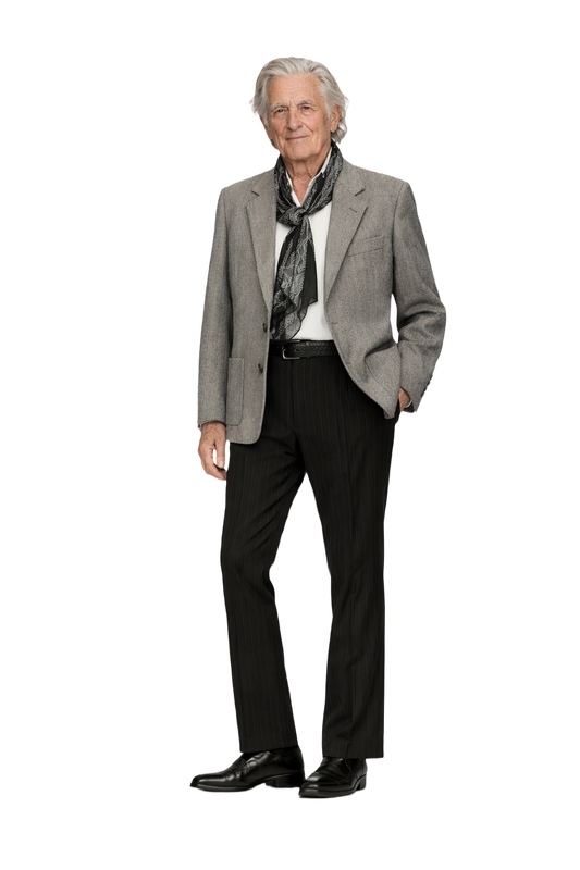 1970s Grey Wool Blazer - Model