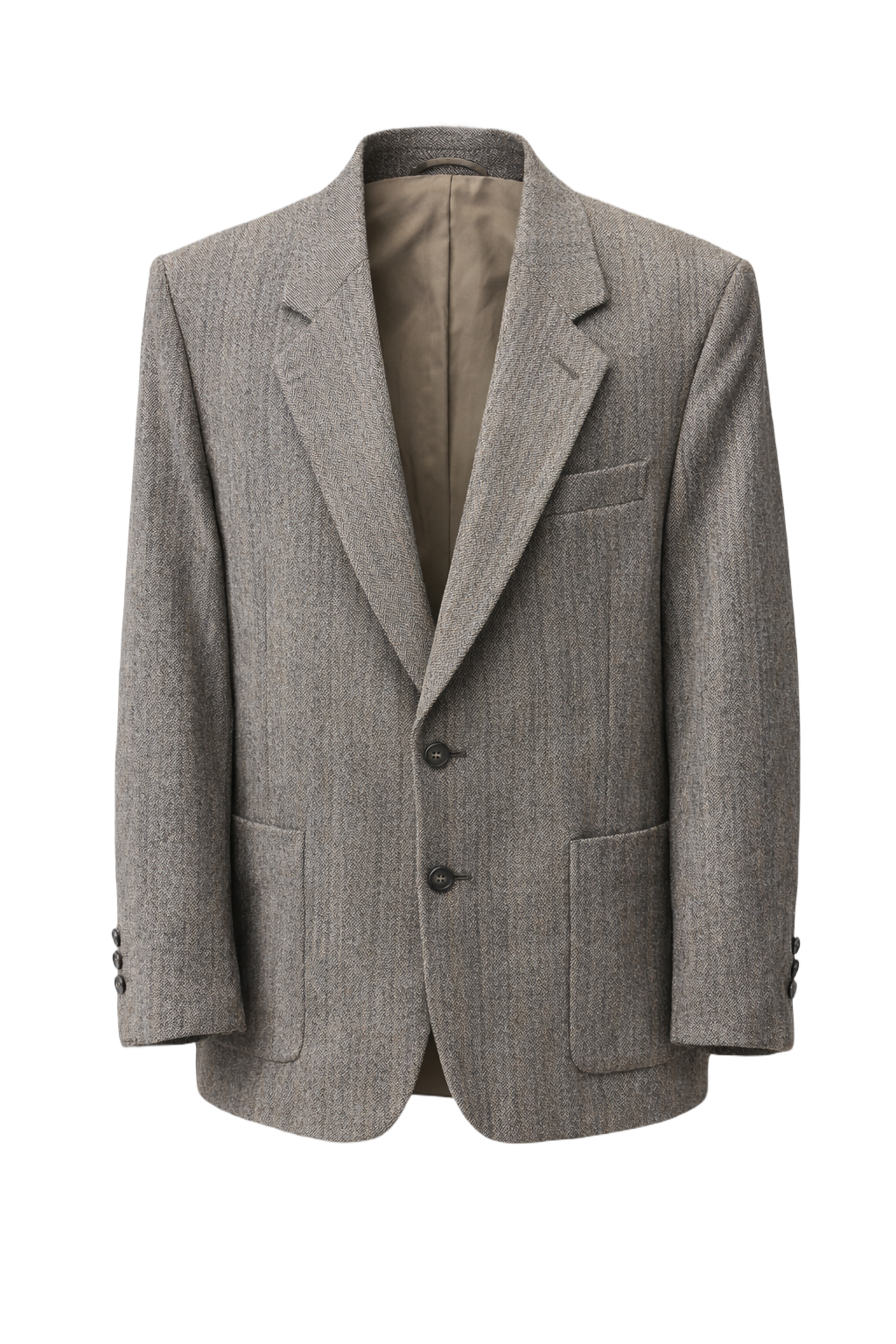 1970s Grey Wool Blazer - Front View