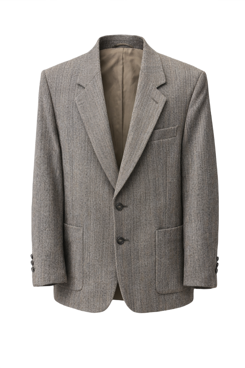 1970s Grey Wool Blazer - Front View