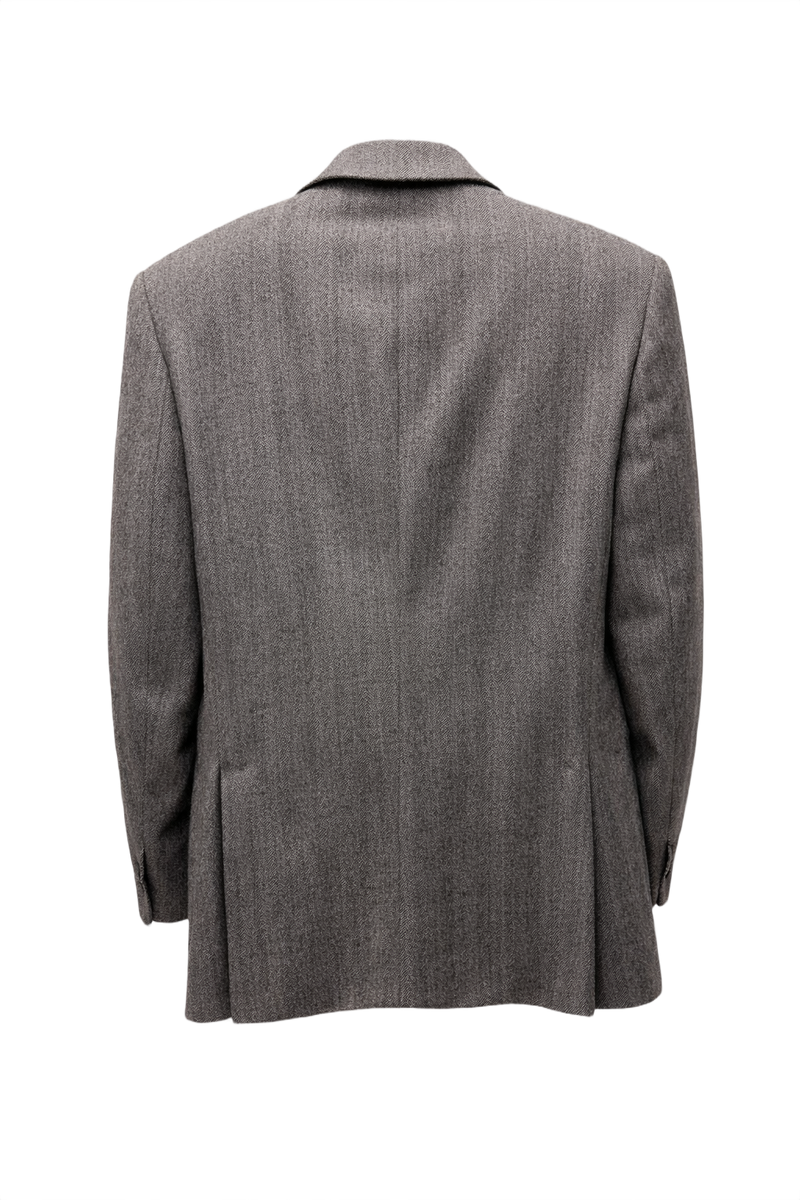 1970s Grey Wool Blazer - Back View