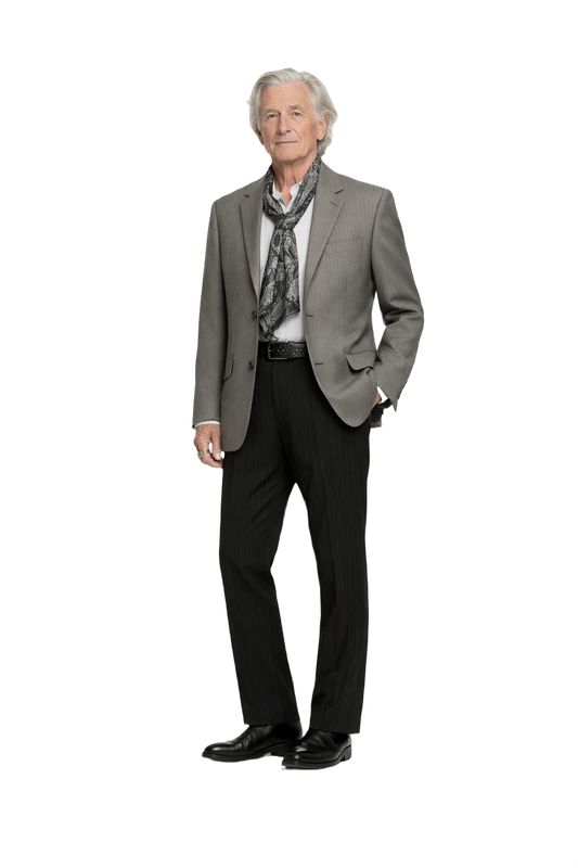 1970s Grey Wool Blazer - Model