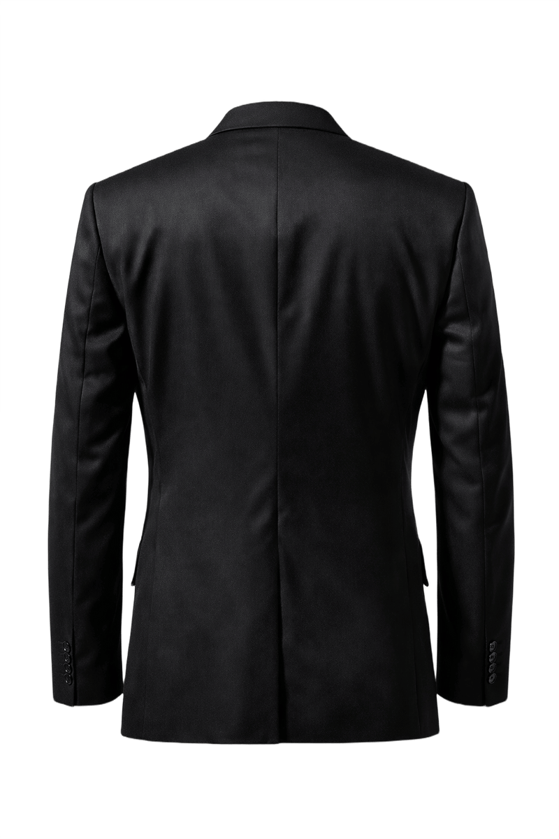 1970s Charcoal Grey Wool Blazer - Back View