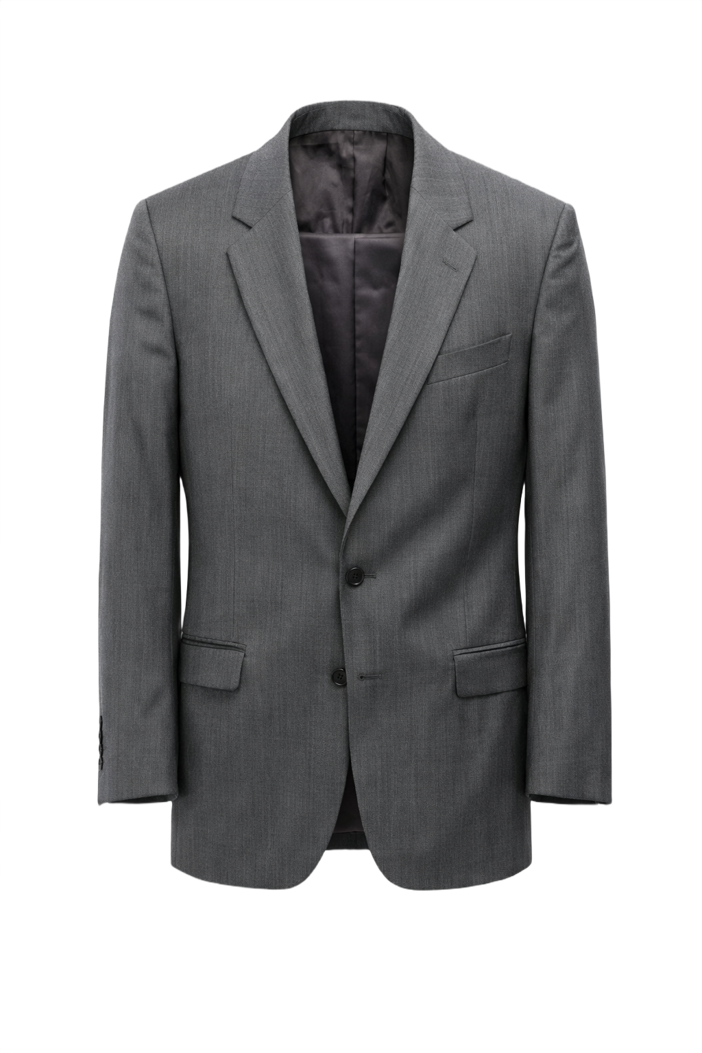 1970s Charcoal Grey Wool Blazer - Front View