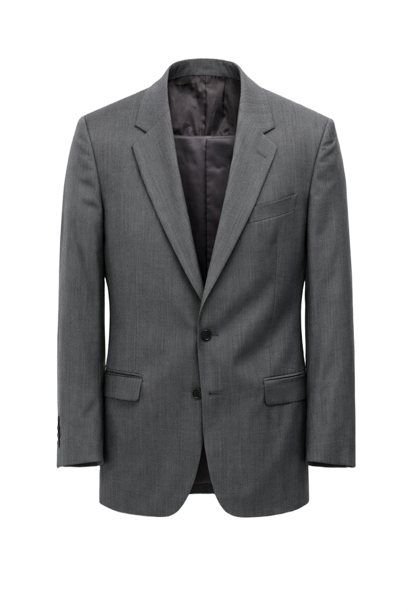 1970s Charcoal Grey Wool Blazer - Front View