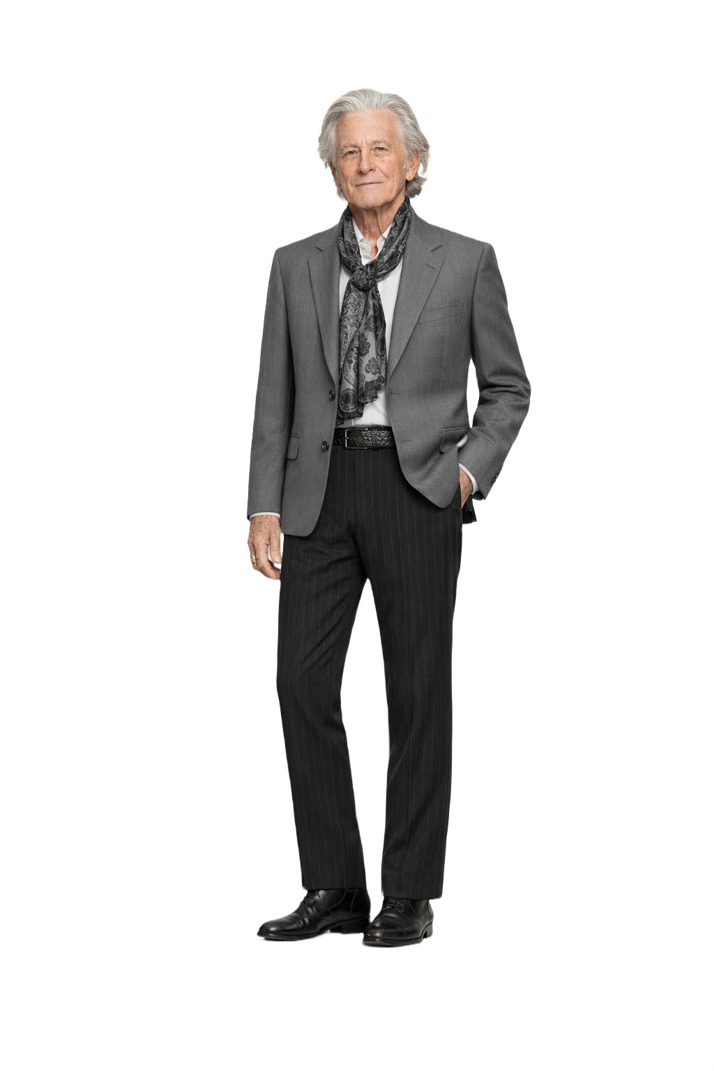 1970s Charcoal Grey Wool Blazer - Model