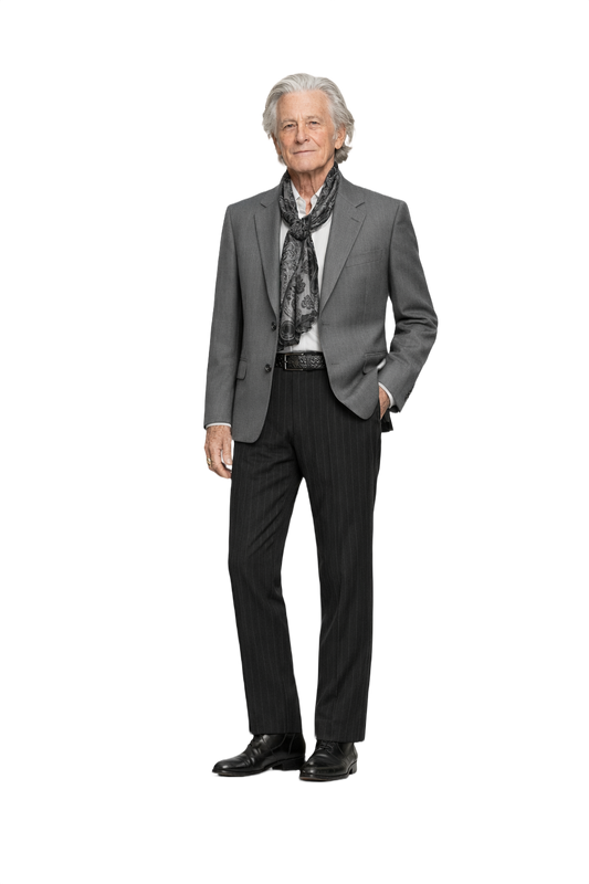 1970s Charcoal Grey Wool Blazer - Model