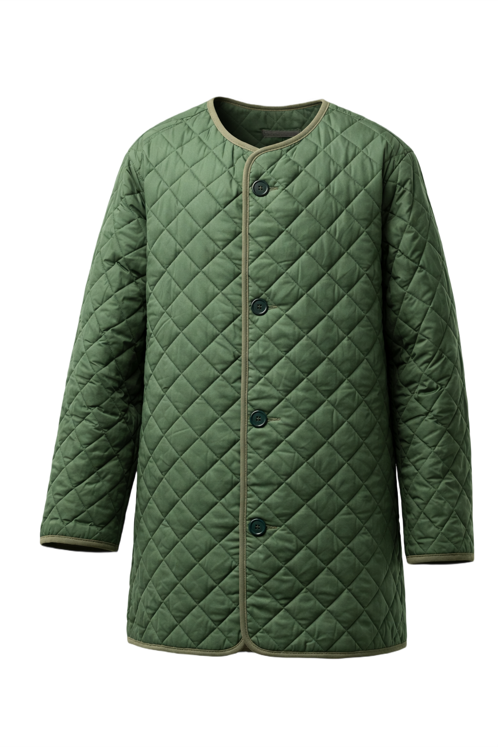 1970s Olive Green Synthetic Jacket - Front View