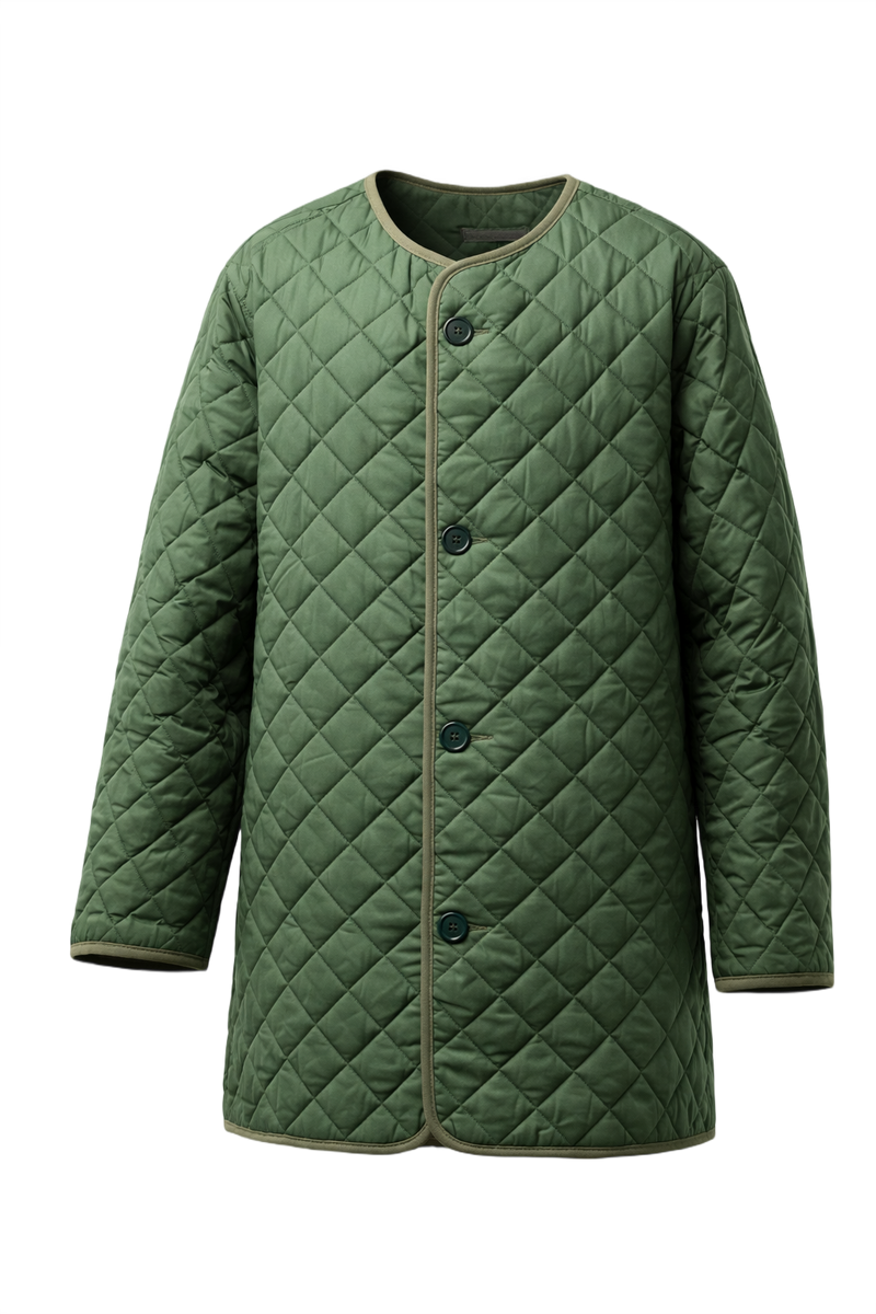 1970s Olive Green Synthetic Jacket - Front View