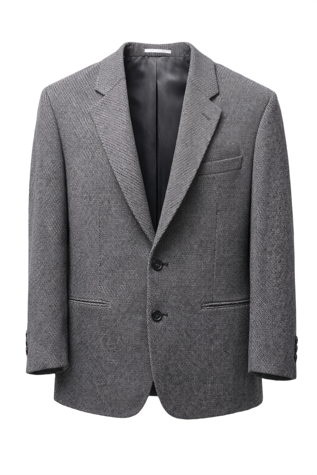 1970s Black and White Wool Blazer - Front View