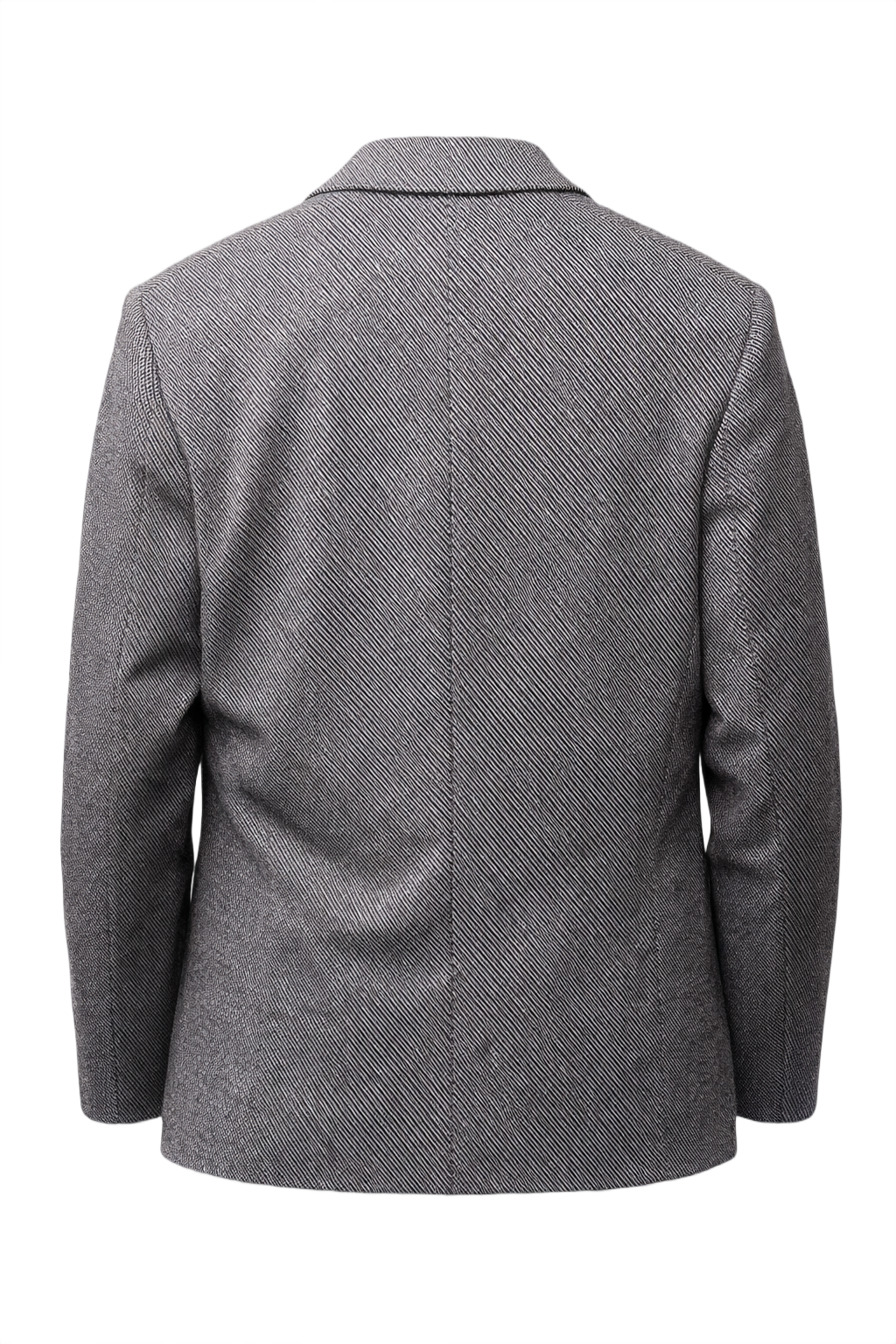 1970s Black and White Wool Blazer - Back View