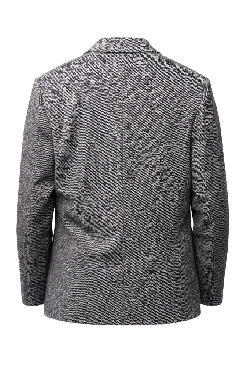 1970s Black and White Wool Blazer - Back View