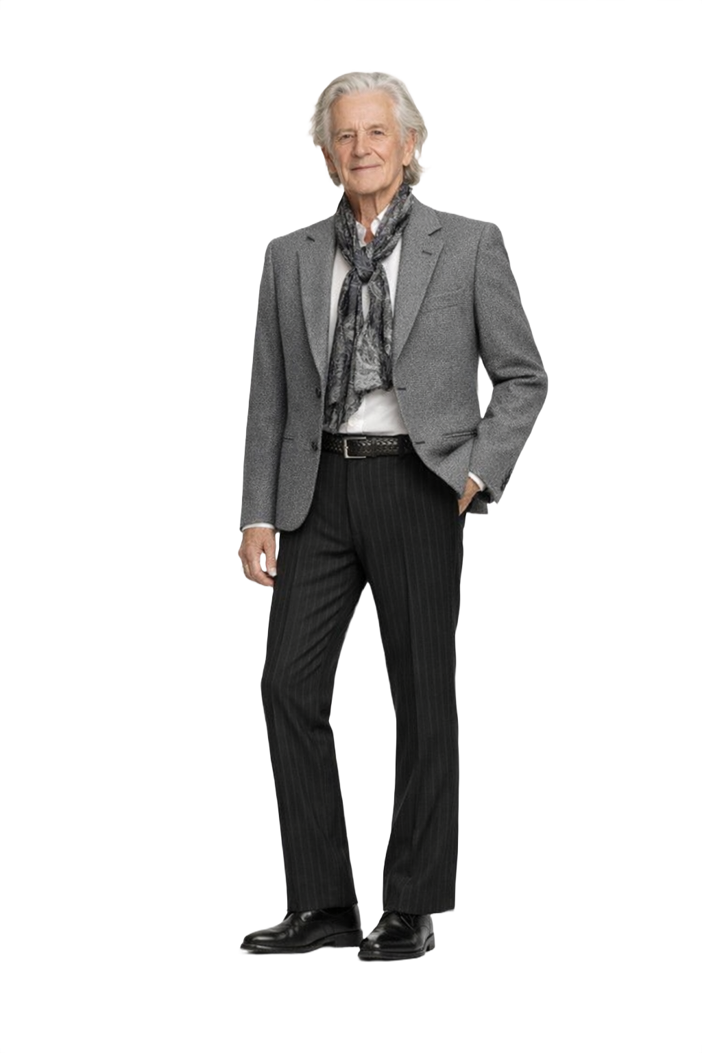 1970s Black and White Wool Blazer - Model