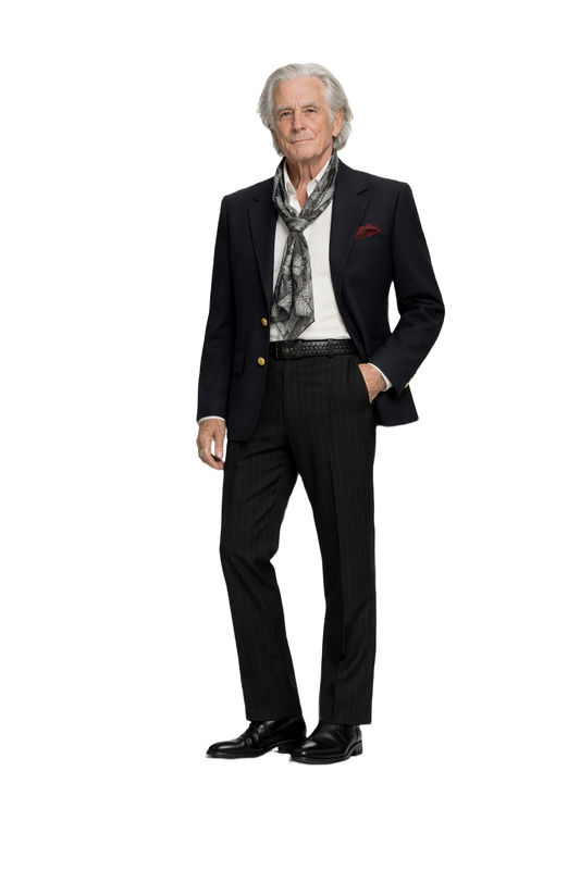 1970s Navy Blue Wool Blazer - Model