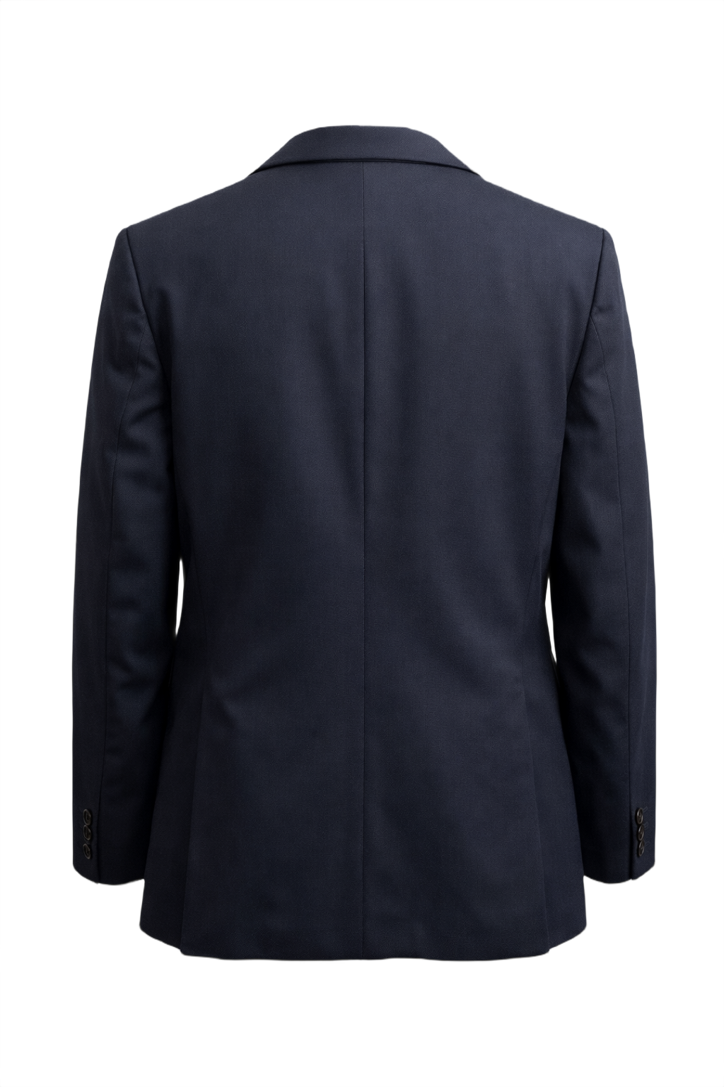 1970s Navy Blue Wool Blazer - Back View